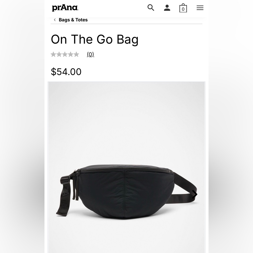 Black Prana Crossbody Bag